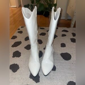 White Cowboy Boots!! only worn once!